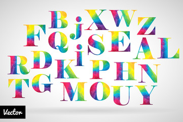  Rainbow alphabet set