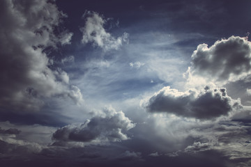 Fototapeta premium Blue sky with white clouds.