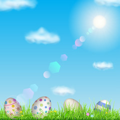 Easter background with Easter eggs