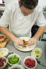 Chef prepares food