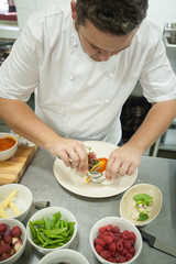 Chef prepares food