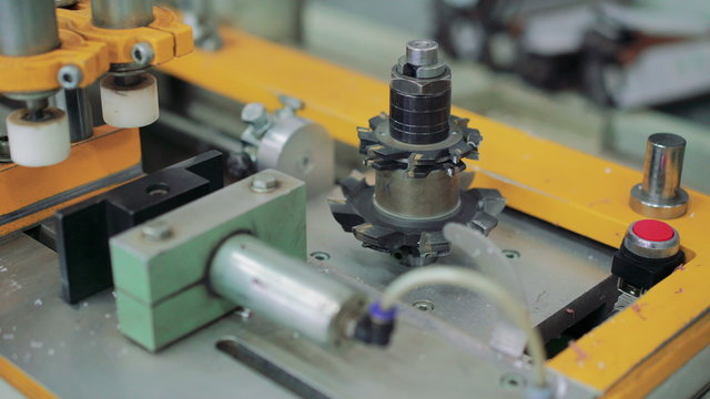 Close-up milling cutter on the production machine at factory 4K