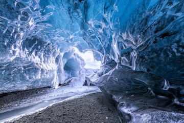 Amazing glacial cave - obrazy, fototapety, plakaty
