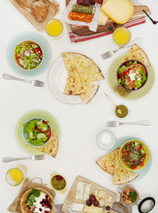 Above view of dinner table
