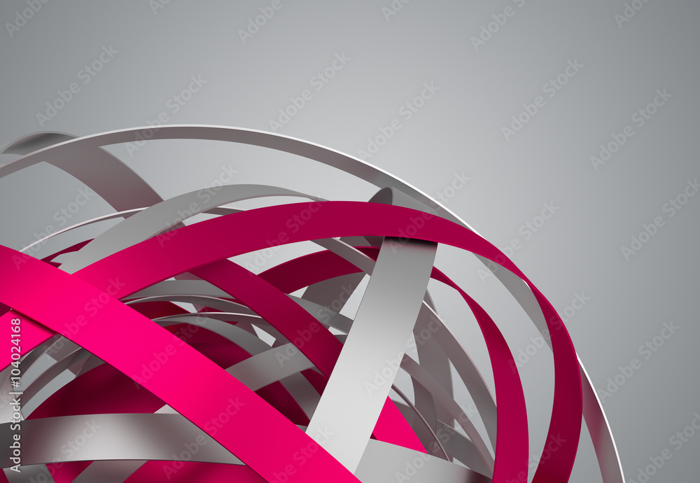 Poster abstract 3d rendering of sphere with rings in empty space. futuristic shape. surreal background.