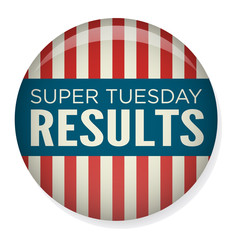 Retro or Vintage Style Super Tuesday Vote or Voting Campaign Election Pin Button or Badge.