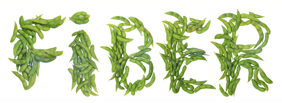 fiber word arrange by green beans