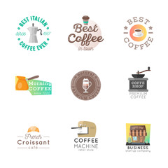 coffee logo vintage vector set