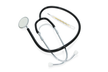 Stethoscope and thermometer