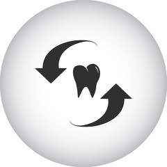 Dental care simple icon on round background