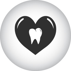Dental care simple icon on round background