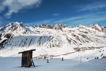 Skifahren in den Alpen