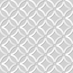Vector damask seamless 3D paper art pattern background 302 Cross Round Geometry
