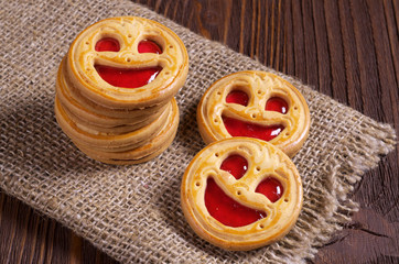 Fototapeta premium Sweet cookies with jelly