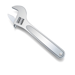 Adjustable wrench isolated. Vector illustration