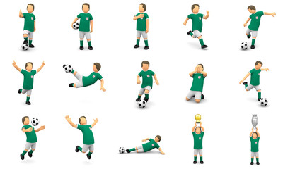 Nordirische Fußballer Set, 15 Männchen