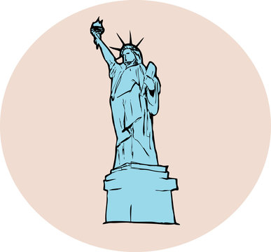 Векторное изображение.изображенная статуя Свободы из США