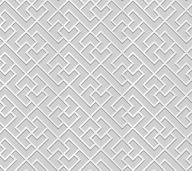 Vector damask seamless 3D paper art pattern background 310 Square Cross Spiral
