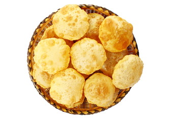 puri or Poori traditional indian homemade deep fried bread or chapati