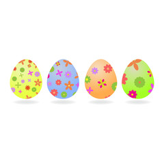 Colored Easter eggs. Vector illustration .