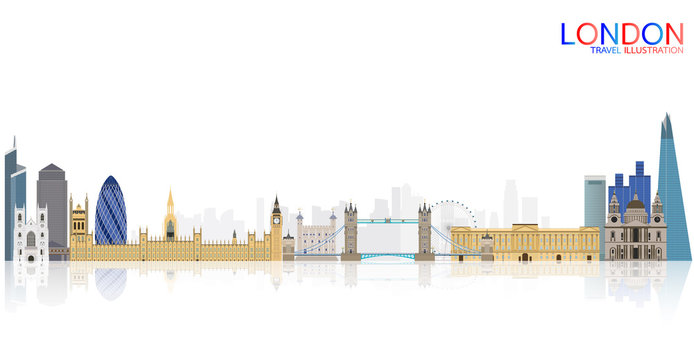 London city skyline vector illustration