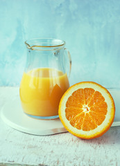 Orange juice in a pitcher © Artanika