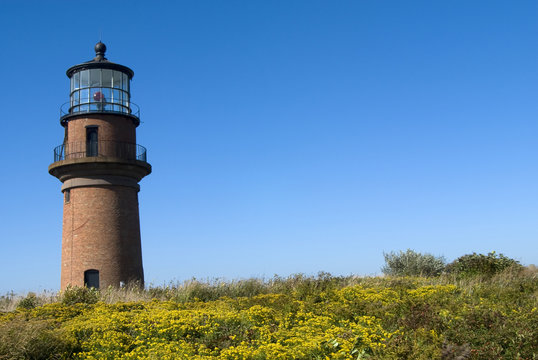Gay Head Lighthouse Brick Tower on Martha's Vineyard Island in Massachusetts