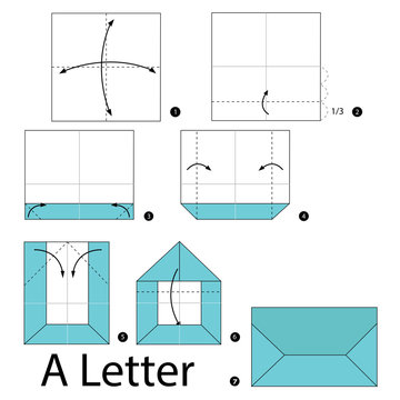 Step by step instructions how to make origami A Letter.