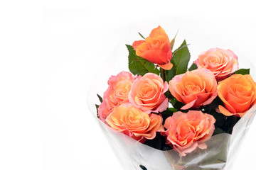 Bouquet of orange roses.