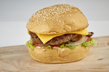 Delicious burger with beef