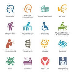 Health Conditions & Diseases Icons - Sympa Series | Colored