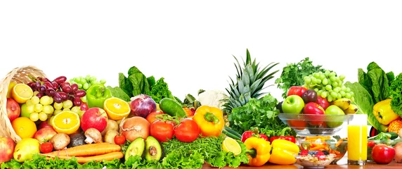 Wandaufkleber Früchte und Gemüse. © grinny