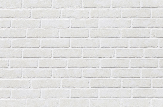 White brick tile wall seamless background and texture