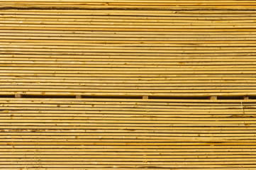 Side view of stacked lumber