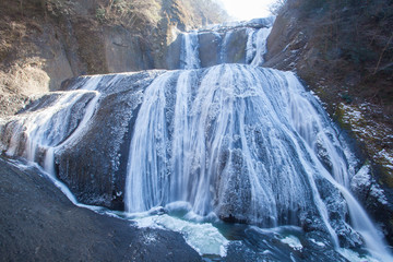 Ice waterfall in winter season Fukuroda Falls , Ibaraki prefecture , Japan