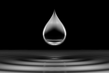 Fototapeta premium Drops of liquid silver in the dark