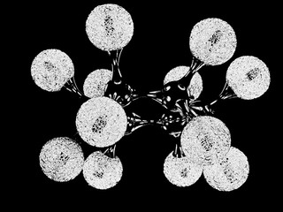 Ceiling lamp with molecular design in DNA style detailed 