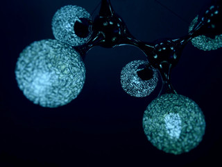 Ceiling lamp with round elements in DNA style 
