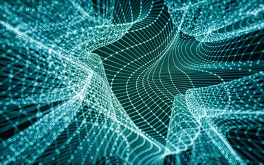 Abstract polygonal space low poly dark background