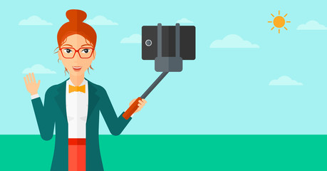 Woman making selfie.