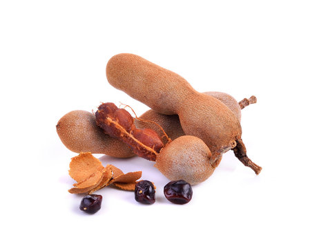 Tamarind on white background