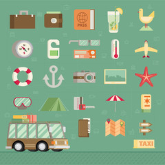 Modern flat icons vector collection in stylish colors 