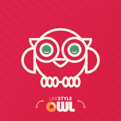 Vector illustration. line style owl