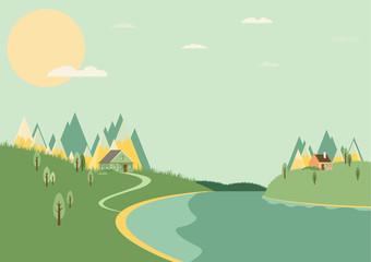 Natural landscape. Vector illustration.