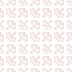 Damask seamless light pink ornament. Traditional pattern. Classic oriental background