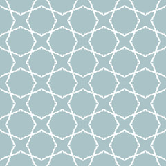 Obraz premium Geometric ornament with fine elements. Seamless light blue and white pattern for wallpapers and backgrounds