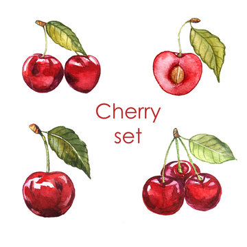 cherry watercolor set