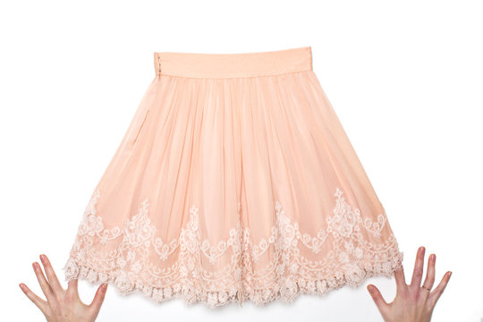 Pink Skirt With Lace