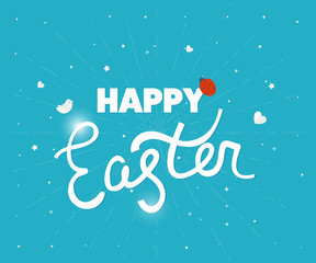 Fototapeta na wymiar Happy Easter logo template. Hand Lettering. 