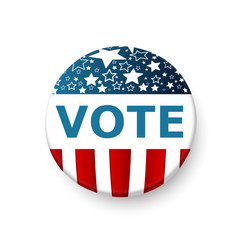 vote pin with american flag 